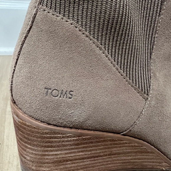 Toms Brown Wedge Ankle Boots - Picture 4 of 7